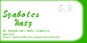 szabolcs watz business card